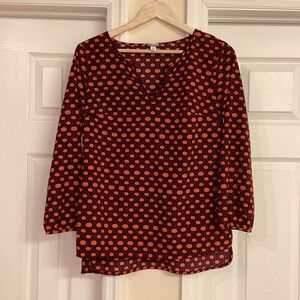 Merona Red Polka Dot Blouse